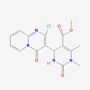 molecular formula C16H15ClN4O4 B2881966 methyl 4-(2-chloro-4-oxo-4H-pyrido[1,2-a]pyrimidin-3-yl)-1,6-dimethyl-2-oxo-1,2,3,4-tetrahydropyrimidine-5-carboxylate CAS No. 442565-86-8