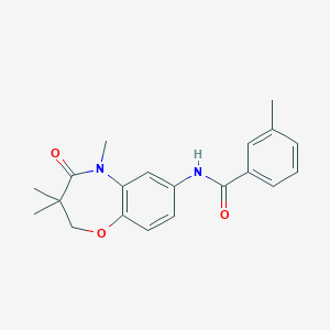 molecular formula C20H22N2O3 B2881969 3-methyl-N-(3,3,5-trimethyl-4-oxo-2,3,4,5-tetrahydro-1,5-benzoxazepin-7-yl)benzamide CAS No. 921836-79-5