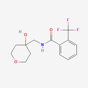 molecular formula C14H16F3NO3 B2881972 N-[(4-hydroxyoxan-4-yl)methyl]-2-(trifluoromethyl)benzamide CAS No. 1351634-82-6