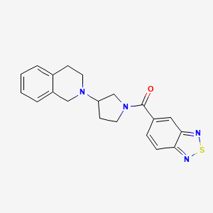 molecular formula C20H20N4OS B2881985 benzo[c][1,2,5]thiadiazol-5-yl(3-(3,4-dihydroisoquinolin-2(1H)-yl)pyrrolidin-1-yl)methanone CAS No. 2034358-09-1