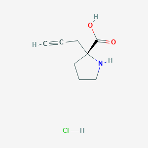 molecular formula C8H12ClNO2 B2881986 (R)-alpha-propynyl-proline-HCl CAS No. 1049733-10-9