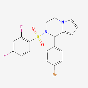 molecular formula C19H15BrF2N2O2S B2881992 1-(4-bromophenyl)-2-(2,4-difluorobenzenesulfonyl)-1H,2H,3H,4H-pyrrolo[1,2-a]pyrazine CAS No. 900011-15-6