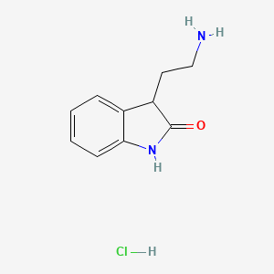 molecular formula C10H13ClN2O B2881999 3-(2-Aminoethyl)indolin-2-one hydrochloride CAS No. 4993-84-4; 60716-71-4