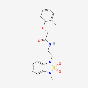 molecular formula C18H21N3O4S B2882020 N-(2-(3-methyl-2,2-dioxidobenzo[c][1,2,5]thiadiazol-1(3H)-yl)ethyl)-2-(o-tolyloxy)acetamide CAS No. 2034488-25-8