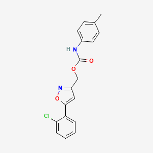 molecular formula C18H15ClN2O3 B2882022 [5-(2-chlorophenyl)-1,2-oxazol-3-yl]methyl N-(4-methylphenyl)carbamate CAS No. 343374-46-9