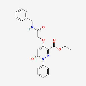molecular formula C22H21N3O5 B2882029 ethyl 4-[(benzylcarbamoyl)methoxy]-6-oxo-1-phenyl-1,6-dihydropyridazine-3-carboxylate CAS No. 899943-16-9