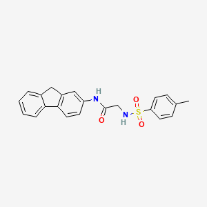 molecular formula C22H20N2O3S B2882039 N-(9H-fluoren-2-yl)-2-(4-methylbenzenesulfonamido)acetamide CAS No. 1021021-45-3