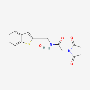 molecular formula C17H18N2O4S B2882040 N-[2-(1-benzothiophen-2-yl)-2-hydroxypropyl]-2-(2,5-dioxopyrrolidin-1-yl)acetamide CAS No. 2034471-31-1