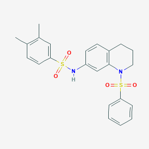3,4-dimethyl-N-(1-(phenylsulfonyl)-1,2,3,4-tetrahydroquinolin-7-yl)benzenesulfonamide