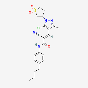 (E)-N-(4-butylphenyl)-3-[5-chloro-1-(1,1-dioxothiolan-3-yl)-3-methylpyrazol-4-yl]-2-cyanoprop-2-enamide