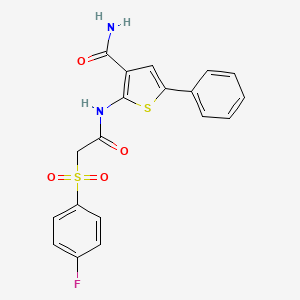 2-(2-((4-Fluorophenyl)sulfonyl)acetamido)-5-phenylthiophene-3-carboxamide