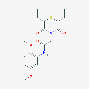 2-(2,6-diethyl-3,5-dioxothiomorpholin-4-yl)-N-(2,5-dimethoxyphenyl)acetamide