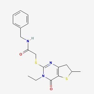N-benzyl-2-[(3-ethyl-6-methyl-4-oxo-6,7-dihydrothieno[3,2-d]pyrimidin-2-yl)sulfanyl]acetamide