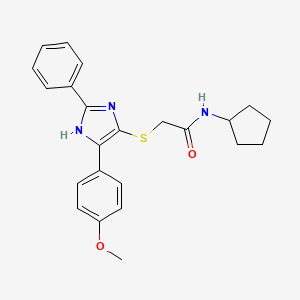 N-cyclopentyl-2-{[5-(4-methoxyphenyl)-2-phenyl-1H-imidazol-4-yl]thio}acetamide