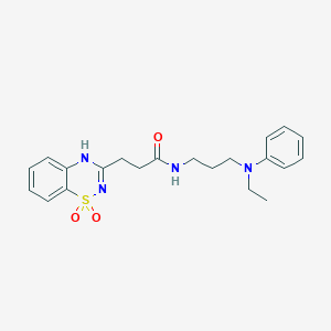 3-(1,1-dioxido-2H-1,2,4-benzothiadiazin-3-yl)-N-{3-[ethyl(phenyl)amino]propyl}propanamide