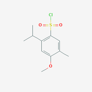 molecular formula C11H15ClO3S B2882064 4-Methoxy-5-methyl-2-(propan-2-yl)benzene-1-sulfonyl chloride CAS No. 1500224-08-7