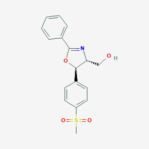 molecular formula C17H17NO4S B028821 (4R,5R)-4,5-Dihydro-5-[4-(methylsulfonyl)phenyl]-2-phenyl-4-oxazolemethanol CAS No. 96795-00-5