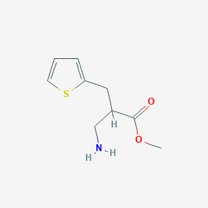 molecular formula C9H13NO2S B2882201 Methyl 2-(aminomethyl)-3-thiophen-2-ylpropanoate CAS No. 1522270-58-1