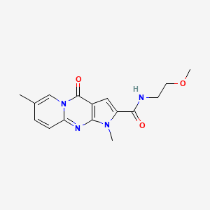 molecular formula C16H18N4O3 B2882213 N-(2-methoxyethyl)-1,7-dimethyl-4-oxo-1,4-dihydropyrido[1,2-a]pyrrolo[2,3-d]pyrimidine-2-carboxamide CAS No. 899414-86-9