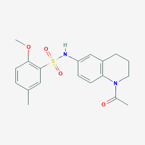 molecular formula C19H22N2O4S B2882229 N-(1-acetyl-1,2,3,4-tetrahydroquinolin-6-yl)-2-methoxy-5-methylbenzene-1-sulfonamide CAS No. 1005299-52-4
