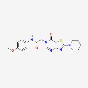 molecular formula C19H21N5O3S B2882254 N-(4-methoxyphenyl)-2-[7-oxo-2-(piperidin-1-yl)-6H,7H-[1,3]thiazolo[4,5-d]pyrimidin-6-yl]acetamide CAS No. 1223853-30-2