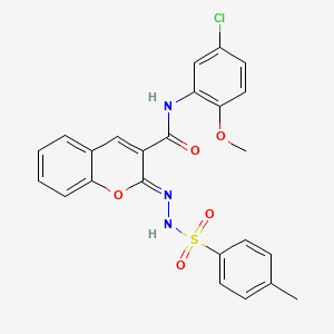 molecular formula C24H20ClN3O5S B2882263 (2Z)-N-(5-chloro-2-methoxyphenyl)-2-[(4-methylbenzenesulfonamido)imino]-2H-chromene-3-carboxamide CAS No. 866349-31-7