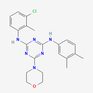 molecular formula C22H25ClN6O B2882264 N2-(3-chloro-2-methylphenyl)-N4-(3,4-dimethylphenyl)-6-(morpholin-4-yl)-1,3,5-triazine-2,4-diamine CAS No. 946261-59-2