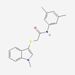 B2882274 N-(3,5-dimethylphenyl)-2-(1-methylindol-3-yl)sulfanylacetamide CAS No. 681280-10-4