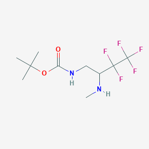 molecular formula C10H17F5N2O2 B2882294 tert-butyl N-[3,3,4,4,4-pentafluoro-2-(methylamino)butyl]carbamate CAS No. 2137707-29-8