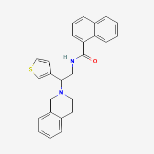 molecular formula C26H24N2OS B2882299 N-(2-(3,4-dihydroisoquinolin-2(1H)-yl)-2-(thiophen-3-yl)ethyl)-1-naphthamide CAS No. 954590-64-8