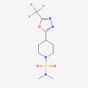molecular formula C10H15F3N4O3S B2882305 N,N-dimethyl-4-[5-(trifluoromethyl)-1,3,4-oxadiazol-2-yl]piperidine-1-sulfonamide CAS No. 1396707-00-8