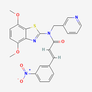 (E)-N-(4,7-dimethoxybenzo[d]thiazol-2-yl)-3-(3-nitrophenyl)-N-(pyridin-3-ylmethyl)acrylamide