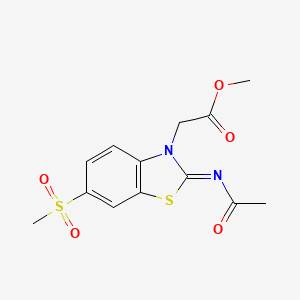 Methyl 2-(2-acetylimino-6-methylsulfonyl-1,3-benzothiazol-3-yl)acetate