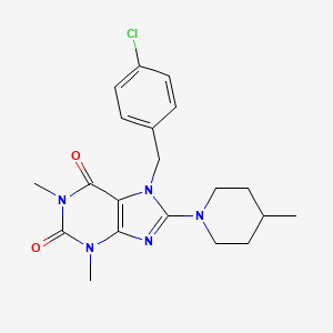 7-[(4-Chlorophenyl)methyl]-1,3-dimethyl-8-(4-methylpiperidin-1-yl)purine-2,6-dione