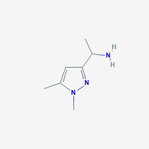 molecular formula C7H13N3 B2882340 1-(1,5-Dimethyl-1H-pyrazol-3-yl)ethanamine CAS No. 1480011-80-0