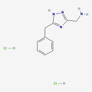 molecular formula C10H14Cl2N4 B2882346 (5-benzyl-4H-1,2,4-triazol-3-yl)methanamine dihydrochloride CAS No. 2287285-47-4