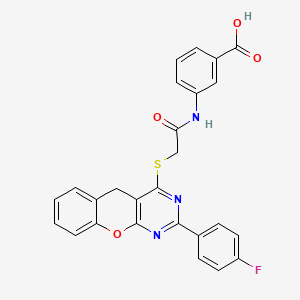 3-[({[2-(4-fluorophenyl)-5H-chromeno[2,3-d]pyrimidin-4-yl]thio}acetyl)amino]benzoic acid