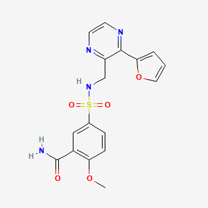 5-(N-((3-(furan-2-yl)pyrazin-2-yl)methyl)sulfamoyl)-2-methoxybenzamide
