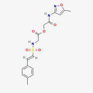 [2-[(5-methyl-1,2-oxazol-3-yl)amino]-2-oxoethyl] 2-[[(E)-2-(4-methylphenyl)ethenyl]sulfonylamino]acetate