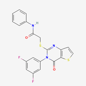 2-{[3-(3,5-difluorophenyl)-4-oxo-3,4-dihydrothieno[3,2-d]pyrimidin-2-yl]sulfanyl}-N-phenylacetamide