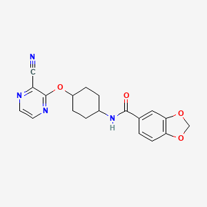 N-((1r,4r)-4-((3-cyanopyrazin-2-yl)oxy)cyclohexyl)benzo[d][1,3]dioxole-5-carboxamide