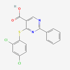 4-[(2,4-Dichlorophenyl)sulfanyl]-2-phenyl-5-pyrimidinecarboxylic acid