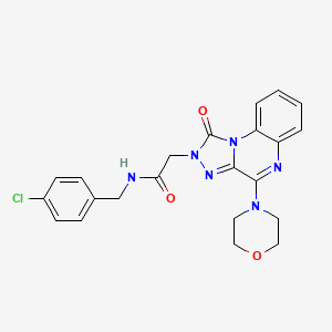 molecular formula C22H21ClN6O3 B2882401 N-(4-chlorobenzyl)-2-(4-morpholino-1-oxo-[1,2,4]triazolo[4,3-a]quinoxalin-2(1H)-yl)acetamide CAS No. 1189695-44-0