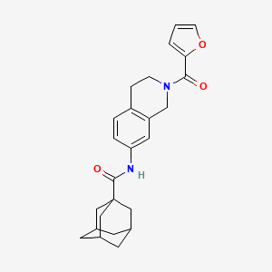molecular formula C25H28N2O3 B2882408 N-[2-(furan-2-carbonyl)-1,2,3,4-tetrahydroisoquinolin-7-yl]adamantane-1-carboxamide CAS No. 955684-55-6