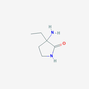 molecular formula C6H12N2O B2882415 3-Amino-3-ethylpyrrolidin-2-one CAS No. 2580225-69-8