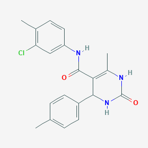 molecular formula C20H20ClN3O2 B2882419 N-(3-chloro-4-methylphenyl)-6-methyl-2-oxo-4-(p-tolyl)-1,2,3,4-tetrahydropyrimidine-5-carboxamide CAS No. 421575-90-8