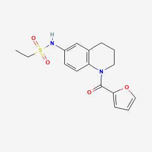 molecular formula C16H18N2O4S B2882456 N-(1-(furan-2-carbonyl)-1,2,3,4-tetrahydroquinolin-6-yl)ethanesulfonamide CAS No. 942006-12-4