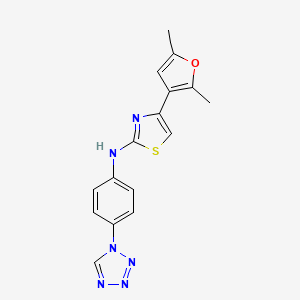 molecular formula C16H14N6OS B2882489 N-(4-(1H-tetrazol-1-yl)phenyl)-4-(2,5-dimethylfuran-3-yl)thiazol-2-amine CAS No. 1797204-32-0