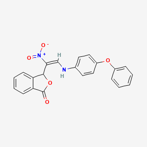 molecular formula C22H16N2O5 B2882503 3-[(E)-1-nitro-2-[(4-phenoxyphenyl)amino]ethenyl]-1,3-dihydro-2-benzofuran-1-one CAS No. 320420-42-6