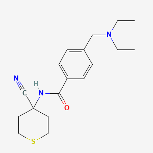 molecular formula C18H25N3OS B2882539 N-(4-cyanothian-4-yl)-4-[(diethylamino)methyl]benzamide CAS No. 1423420-71-6